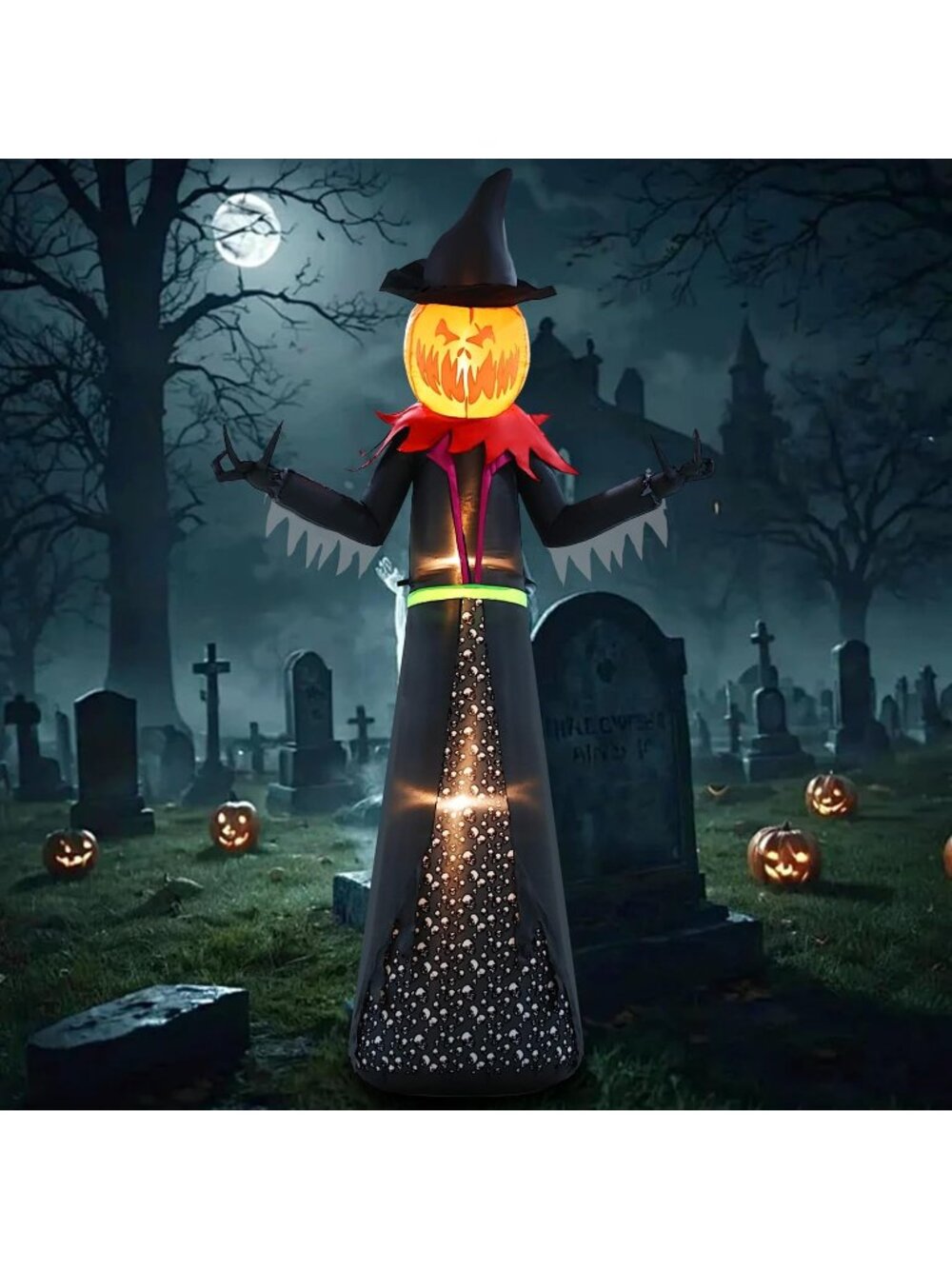 🎃 9.12FT Halloween Inflatables Outdoor Decorations with Built-in LED Lights